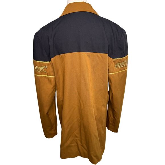 Vintage Stephanie Queller lioness blazer jacket size 14 large tan black gold - Picture 4 of 9